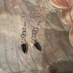 Black stone earrings